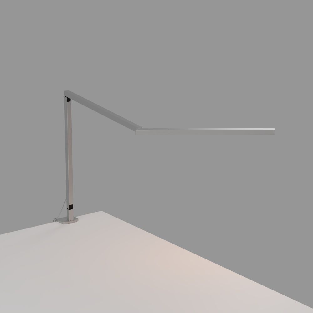 Koncept Lighting ZBD3100-W-SIL-2CL Z-Bar Mini LED Desk Lamp Gen 4 with desk clamp (Warm Light; Silver)